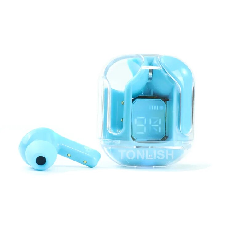 Crystal Wireless Earphones with Transparent Design