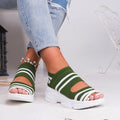 High Heels Platform Summer Female flats Knitting Slip On
