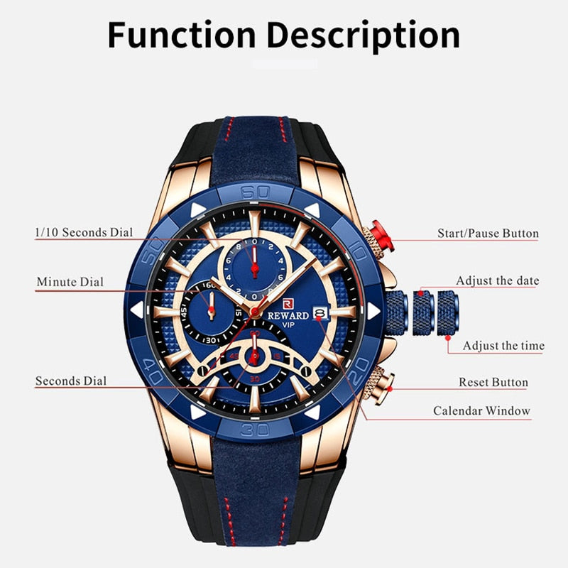 Quartz Wristwatch Silicone Band Waterproof Watches Luminous