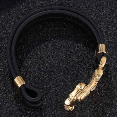 Punk Style Gold Color Stainless Steel Cross Anchor Bracelet