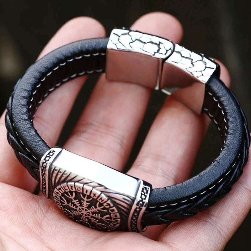 Vintage Odin Viking Rune Bracelet Men