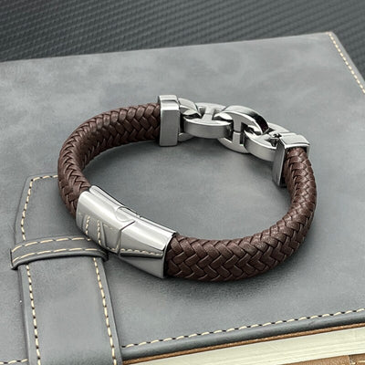 Genuine Leather Bracelet Magnetic Closure