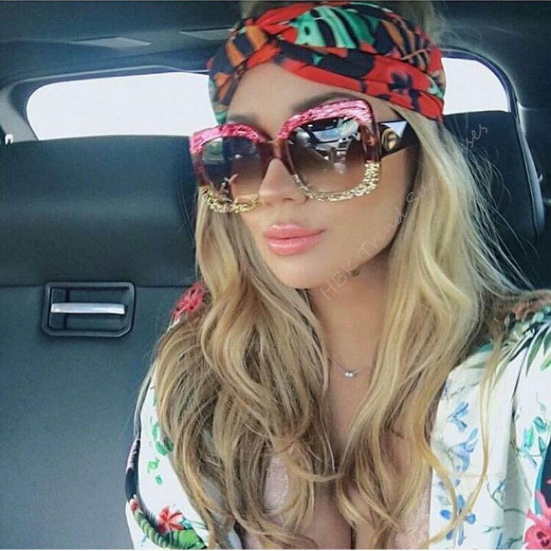 Oversized Fashion Sunglasses Lady Brand Designer