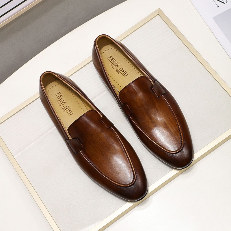 Designer-Mode-Herren-Loafer aus Leder, handgefertigt