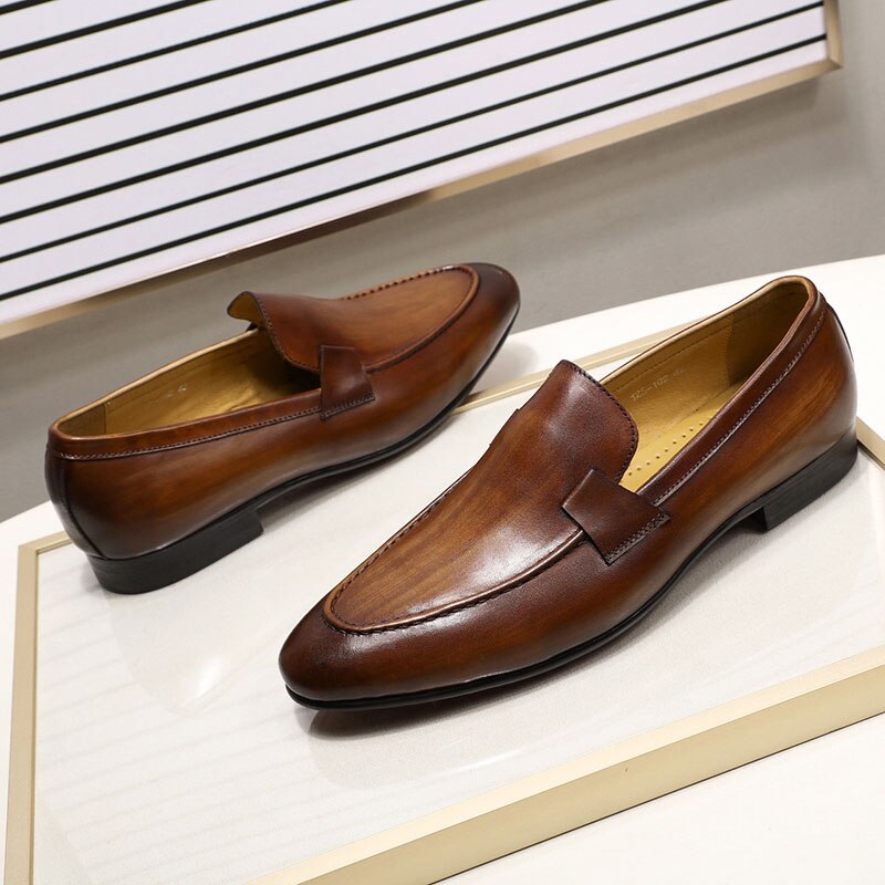 Designer-Mode-Herren-Loafer aus Leder, handgefertigt