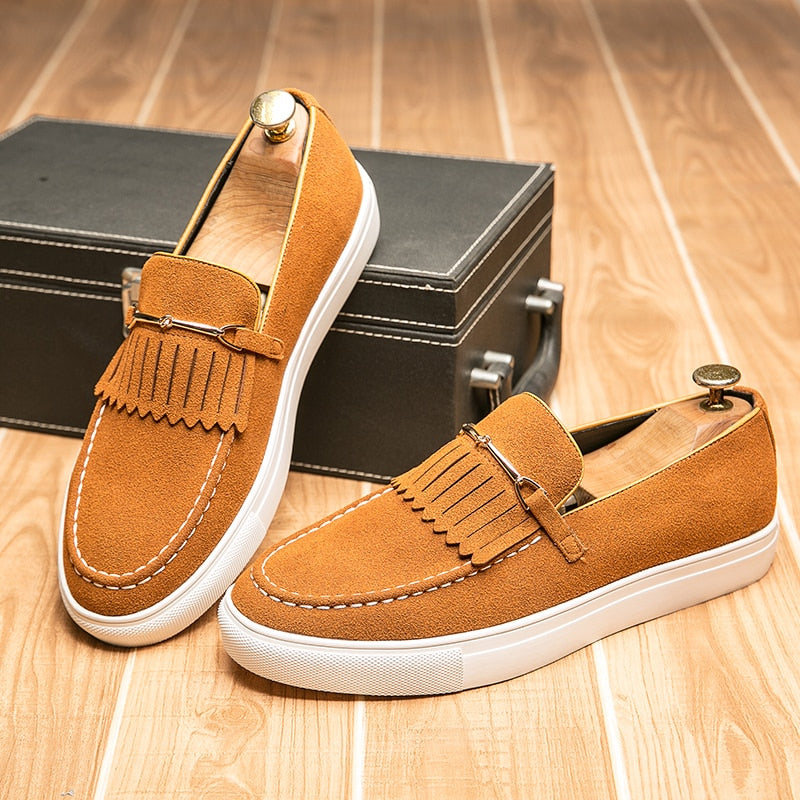 Men Vulcanize Loafers Solid Slip-on Sneakers Shoes