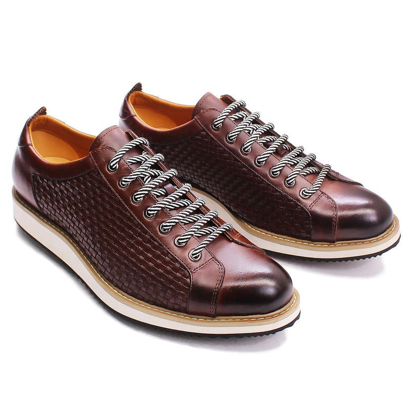 Genuine Cow Leather Men Business Shoes Lace Up