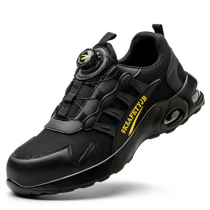 Bouton rotatif hommes chaussures de travail coussin d'air chaussures de sécurité Anti-smash Anti-crevaison chaussures indestructibles travail baskets protection