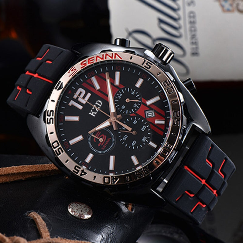 Men's Watch Waterproof Function Quartz Movement Silicone Strap