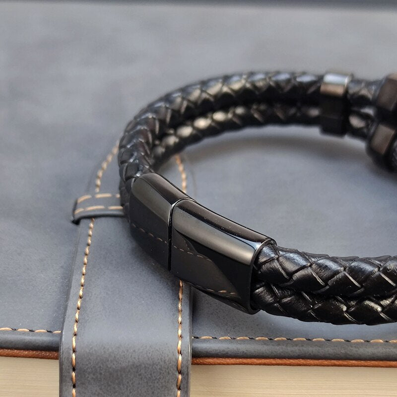 Luxuriöses Sechseck-Armband aus Edelstahl mit Perlen