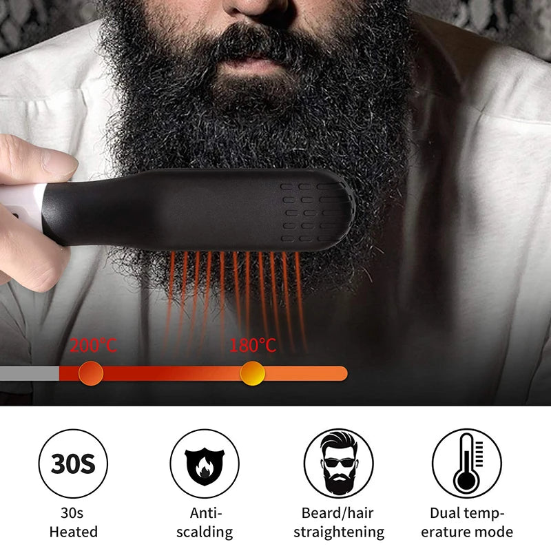 Straightener Electric Iron Heating Comb for Men Beard