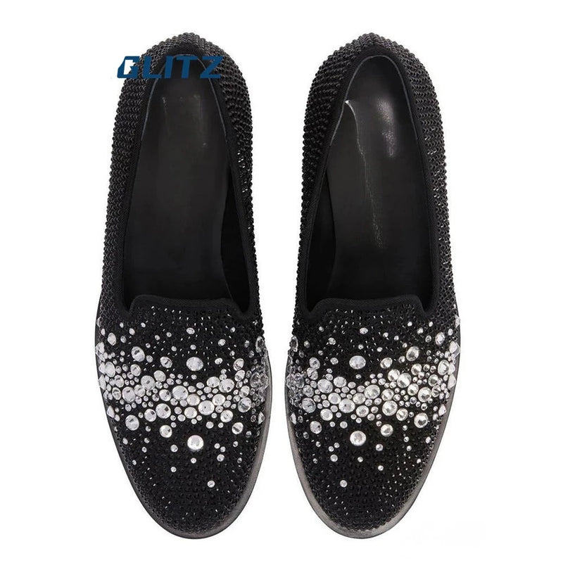 Crystal Design Loafers High Quality Formal Dress Wedding Shoes