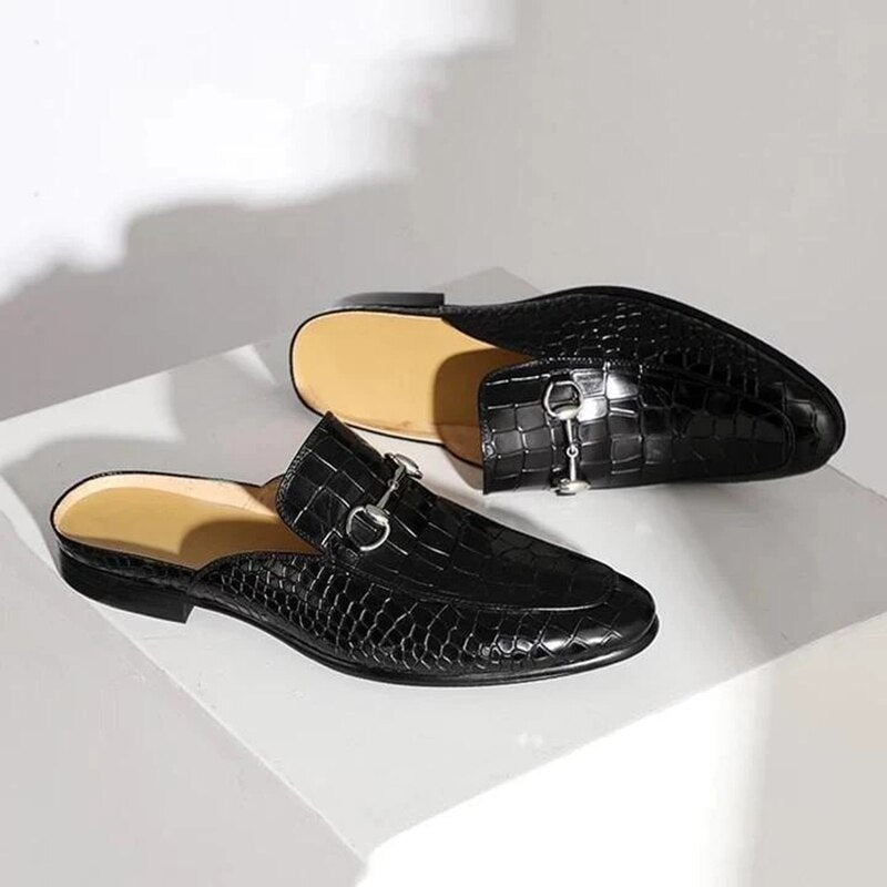 Croc-embossed Slip-on Dress Shoes