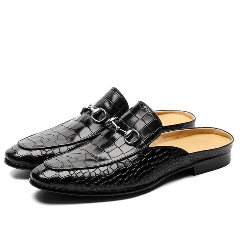 Croc-embossed Slip-on Dress Shoes