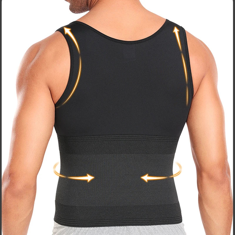 Men's Slimming Body Shaper Waist Trainer Vest Tummy Control Shapewear