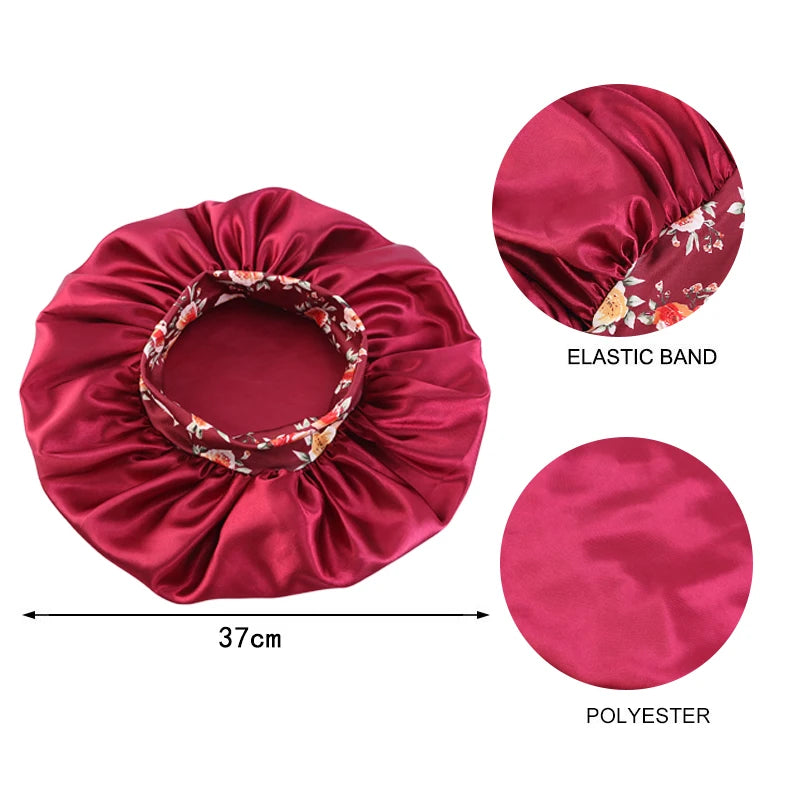 Satin Sleep Caps for Women Hair Bonnets for Sleeping 3PCS/LOT Extra Large