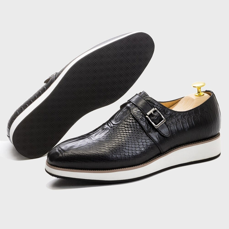 Genuine Leather Crocodile Pattern Classic Shoe