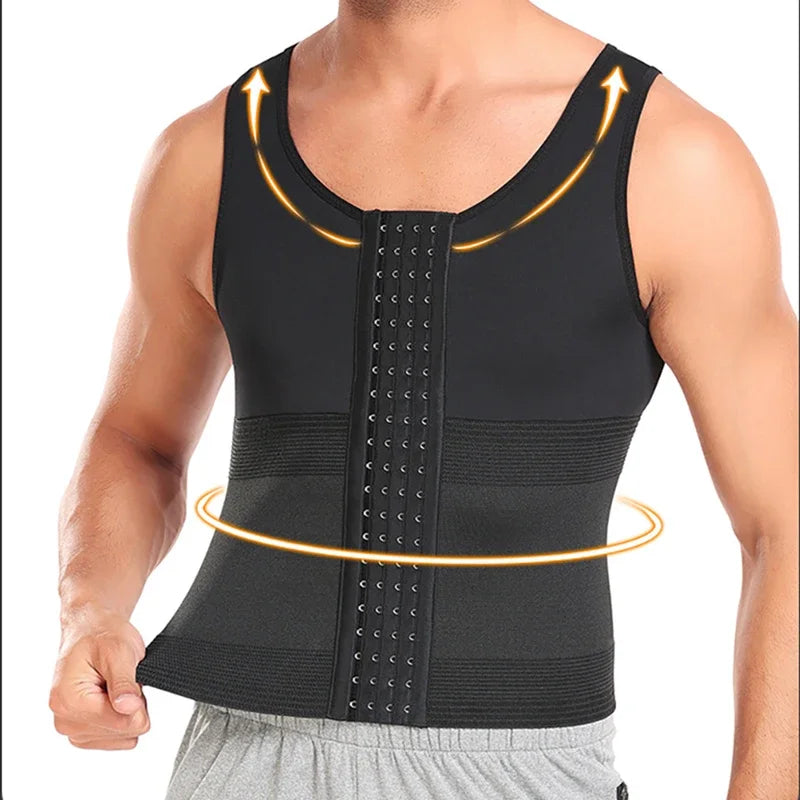 Men's Slimming Body Shaper Waist Trainer Vest Tummy Control Shapewear