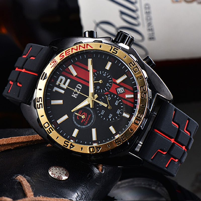 Men's Watch Waterproof Function Quartz Movement Silicone Strap