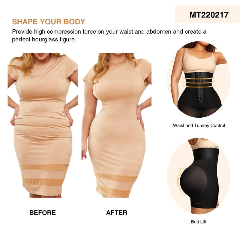 Bandage High Waisted Body Shaper Shorts Shapewear for Women