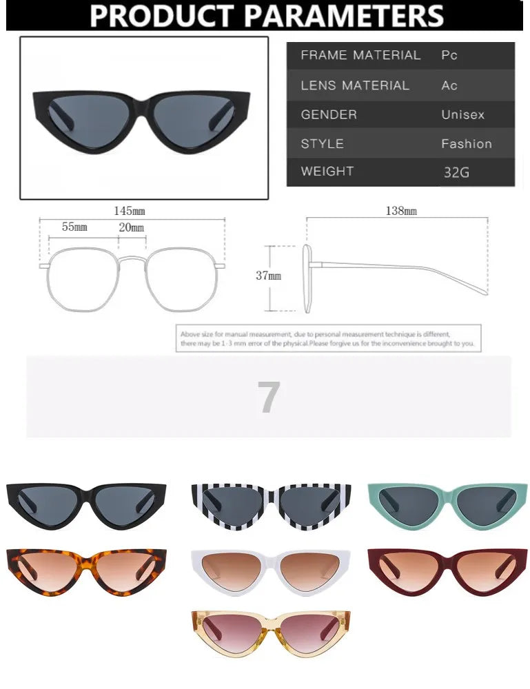 Luxury Vintage Fashion V Brand Designer Cat eye Sunglasses
