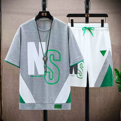 Funny Letters Two Piece Short Sets Tracksuits