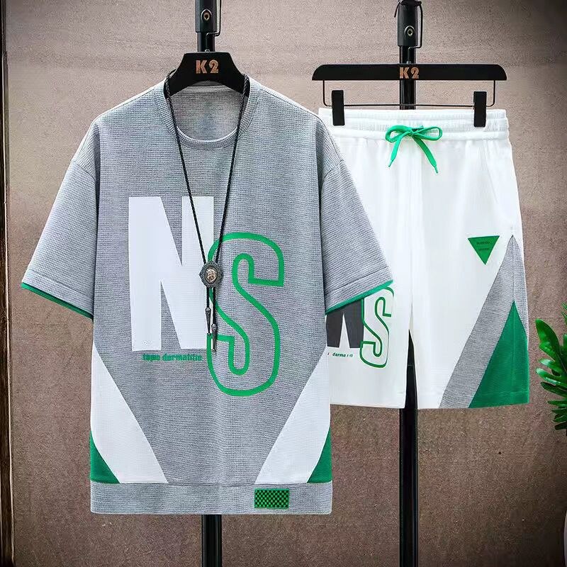 Funny Letters Two Piece Short Sets Tracksuits