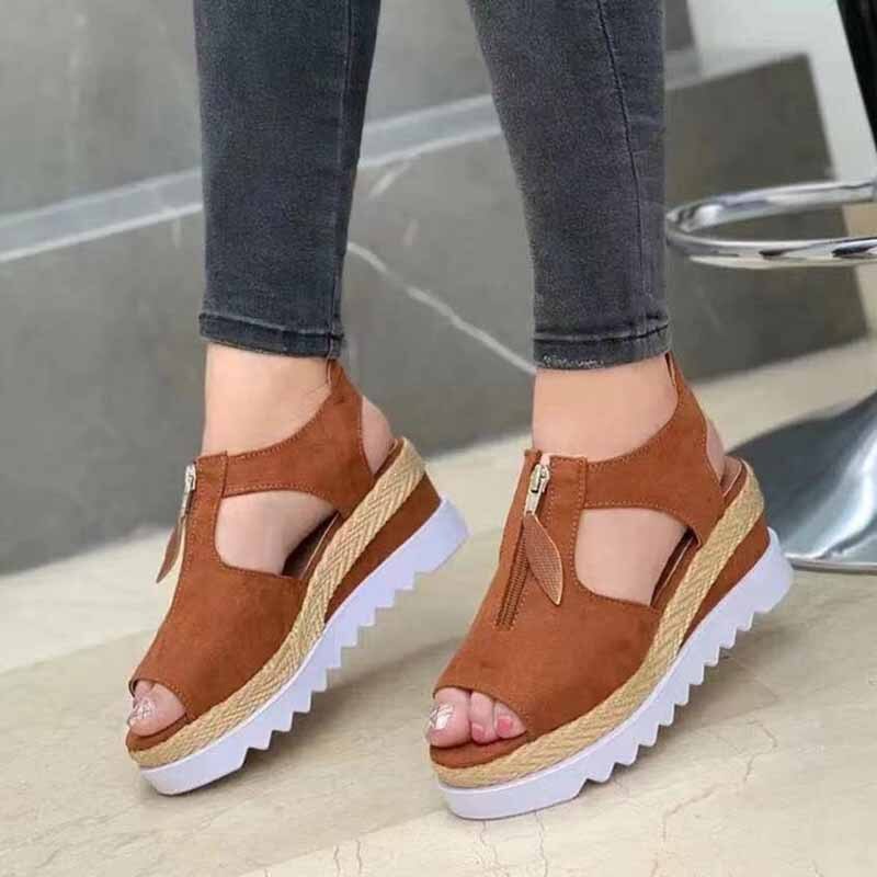 Solid Color Wedges Female Casual Sandal Shoes