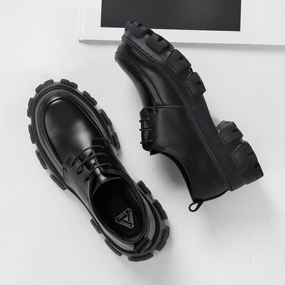 Leather Shoes Men New Chunky Platform