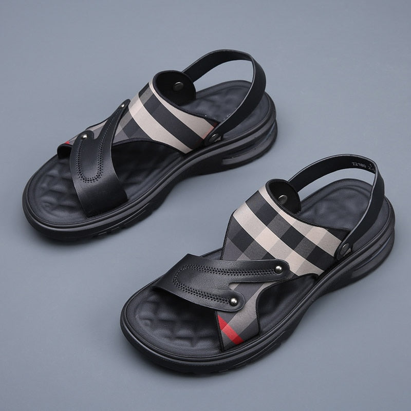 Men New Two-layer Cowhide Sandals