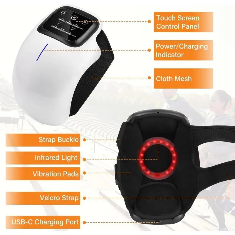 Cordless Knee Massager with Heat Physiotherapy Infrared Knee Pads