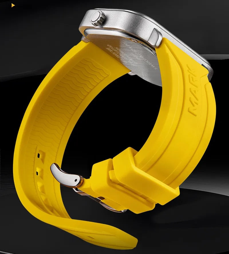 Quartz Watches Men's Sports Silicone Strap Dual Time
