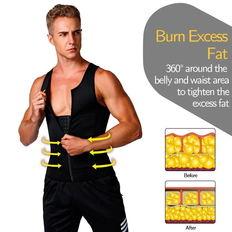 Men's Compression Shirt for Slimming Sauna Sweat Body Shaper