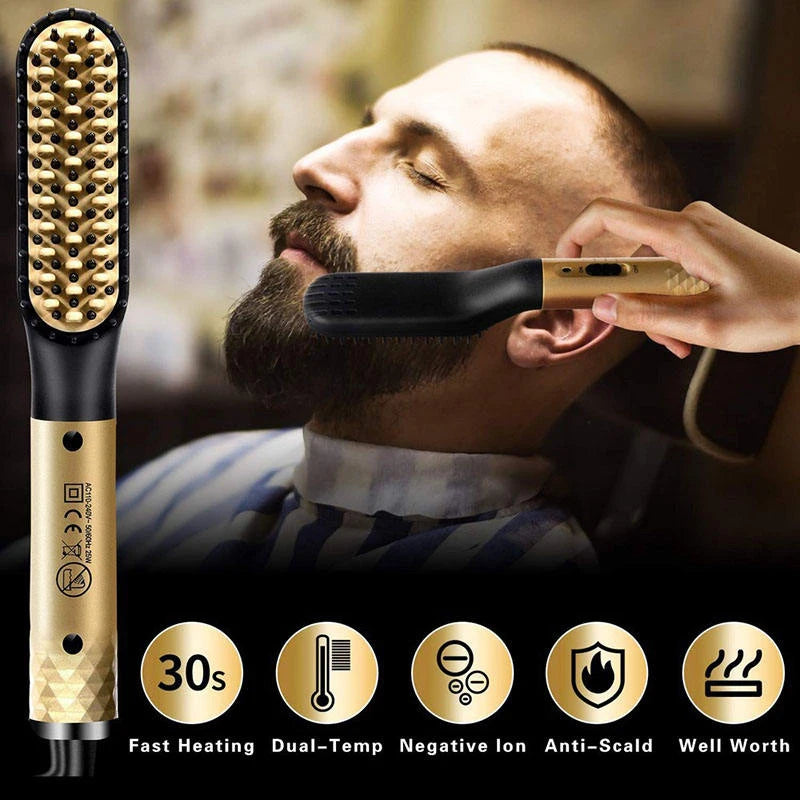 Straightener Electric Iron Heating Comb for Men Beard