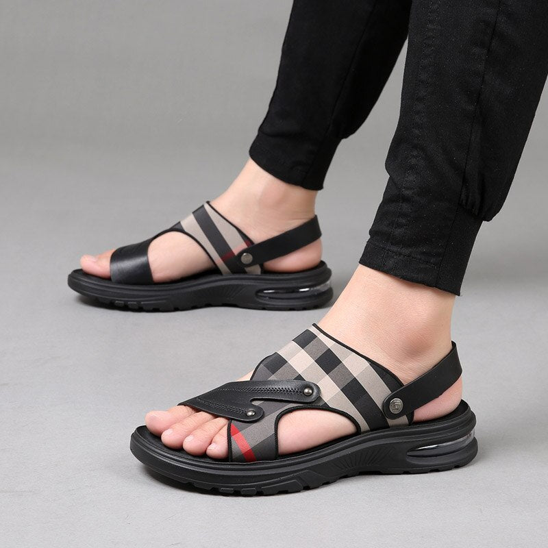 Men New Two-layer Cowhide Sandals