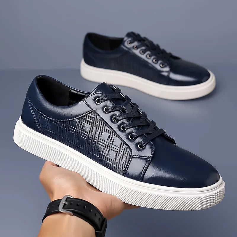 Men's Vulcanize Shoes Lace-up Solid Black Sneakers Casual Shoes
