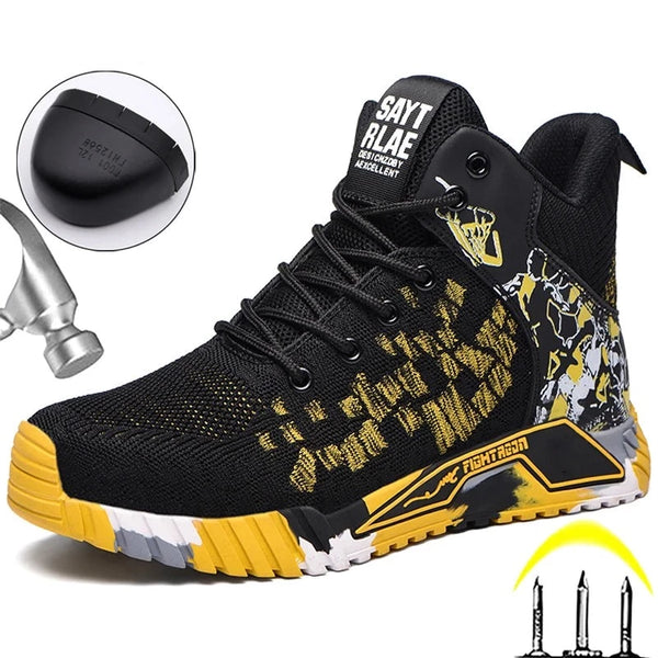 Men Indestructible Work Sneakers High Top Safety Shoes