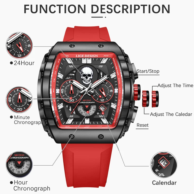 Men Luxury Wristwatch Sport Silicone Strap