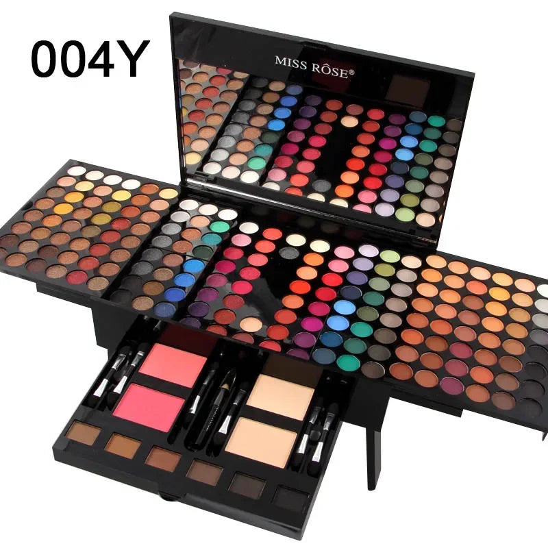 194-color eye shadow palette with brush mirror