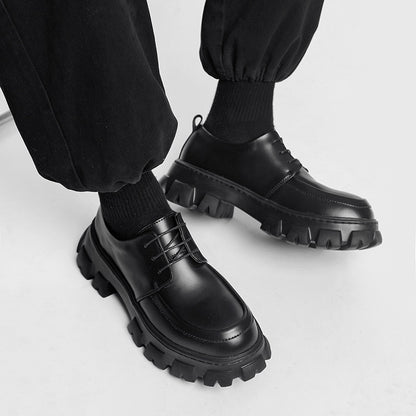 Zapatos de cuero hombres nueva plataforma chunky