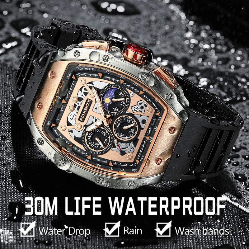 Waterproof Quartz Men Date Sport Silicone Clock