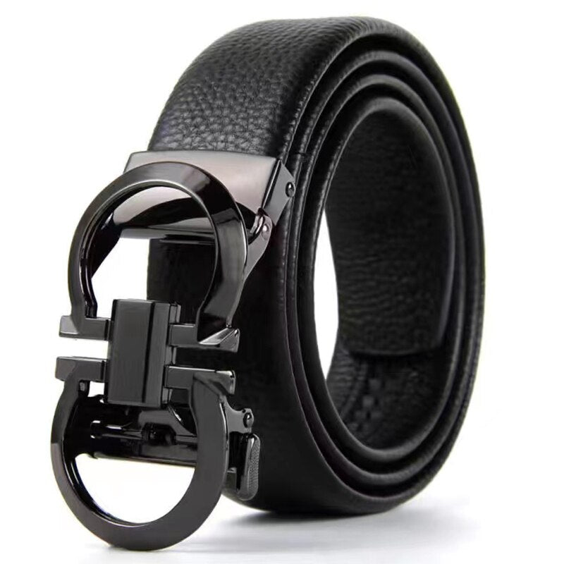 Design Belt Leather Automatic Buckle Belt Lettering