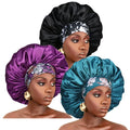 Satin Sleep Caps for Women Hair Bonnets for Sleeping 3PCS/LOT Extra Large