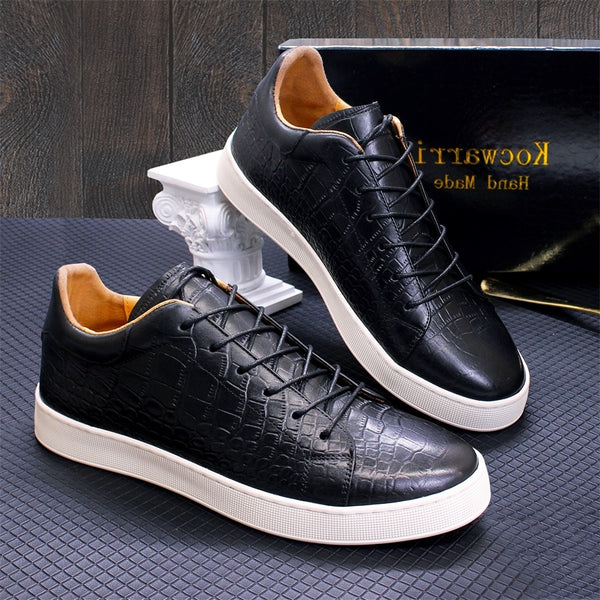 Men's Leather Shoes Casual Comfort Flat Shoes Lace Up