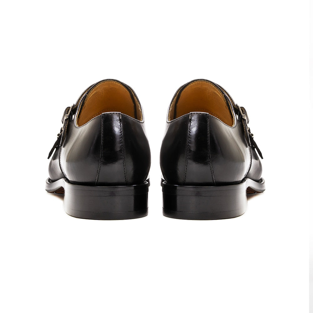 Zapatos formales de lujo con doble hebilla para hombre