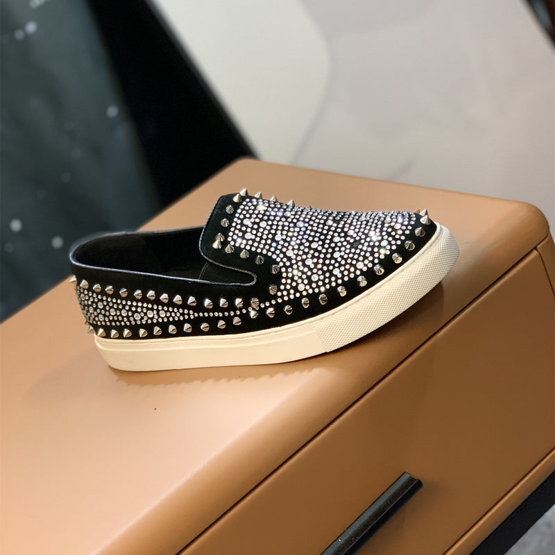 Luxury Designer Shoes Spiked Diamond