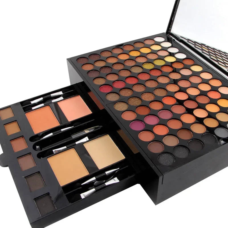 194-color eye shadow palette with brush mirror