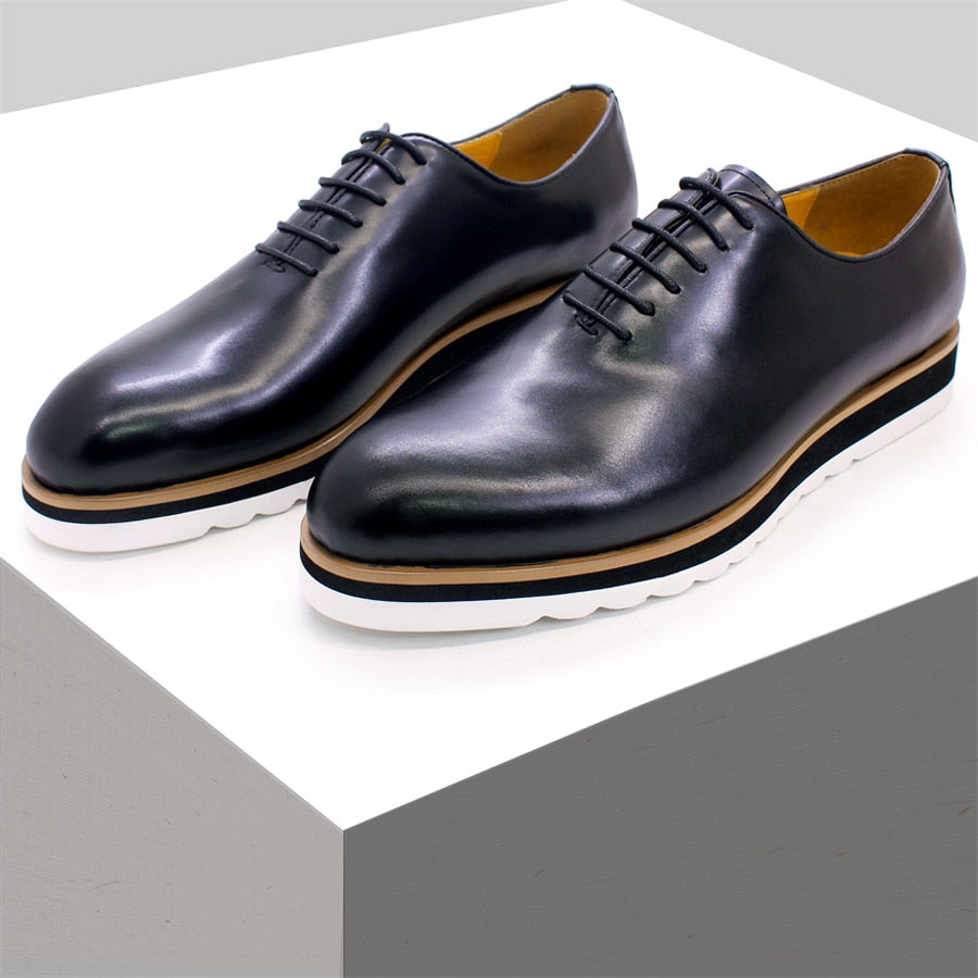 Classic Men's Leather Shoes Glossy Casual