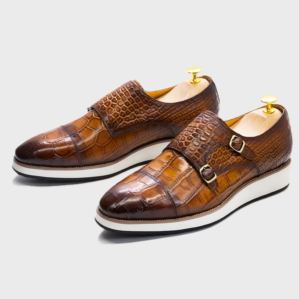 Zapatos casuales de los hombres clásicos piel de becerro patrón de cocodrilo