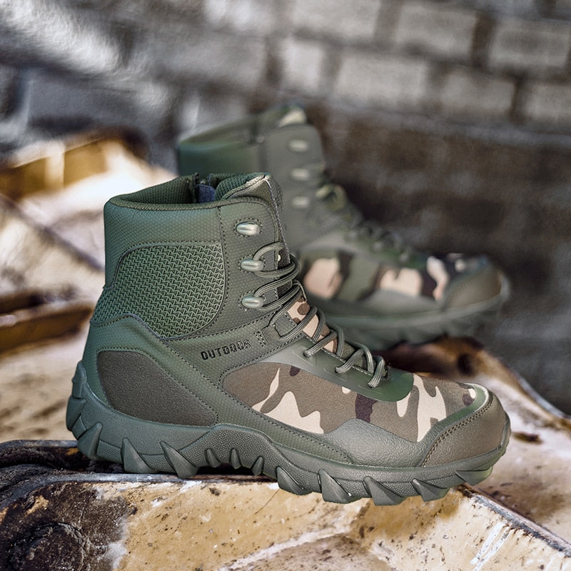 Men's Waterproof Leather Hiking Work Boots Non-Slip